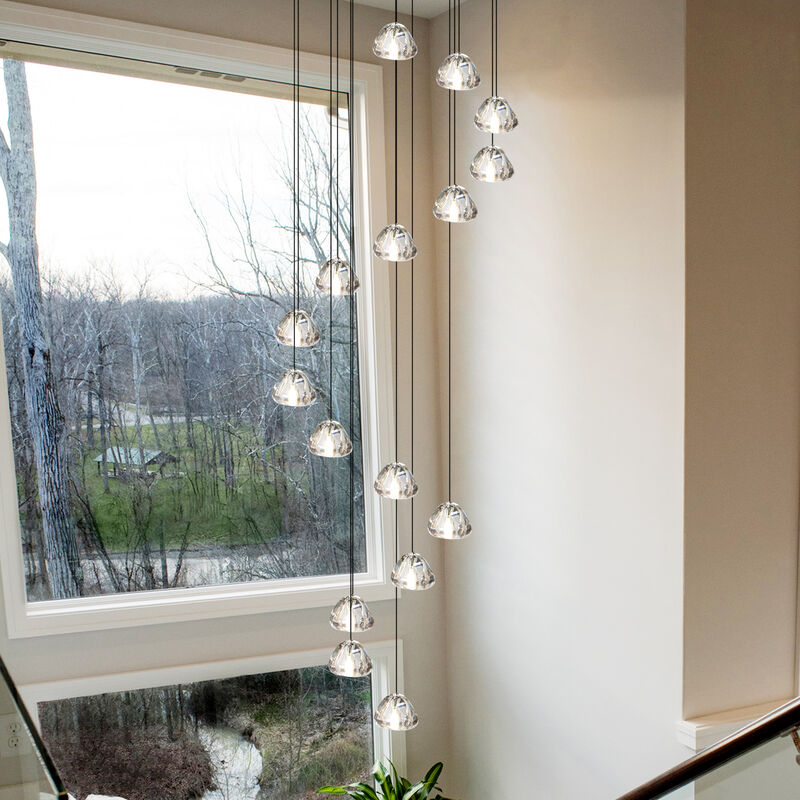 118" Long Chandelier Large Hanging  Crystal Lighting for Stairs High Ceiling image number 5