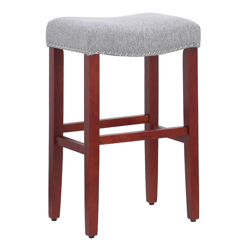WestinTrends 29" Upholstered Saddle Seat Bar Stool (Set of 2)