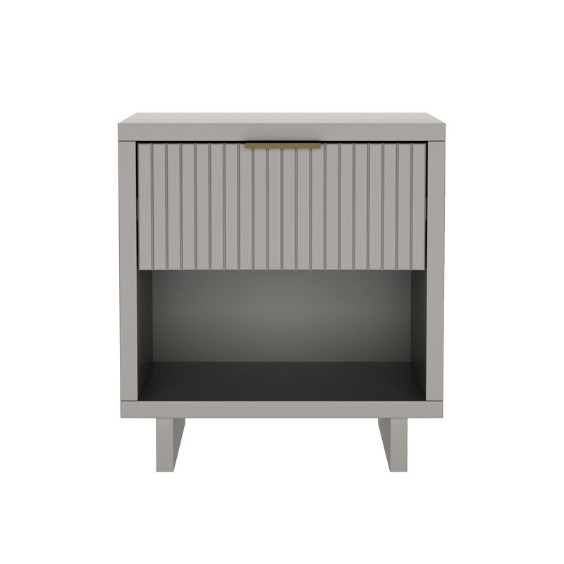 Elara 1-Drawer Light Gray Nightstand image number 0