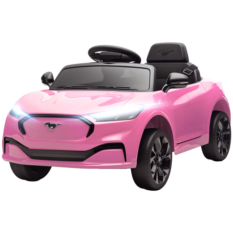 BreeBe 12V Kids Ride On Car, Licensed Ford Mustang Mach-E Electric Car with Remote Control, LED Light, Music image number 0