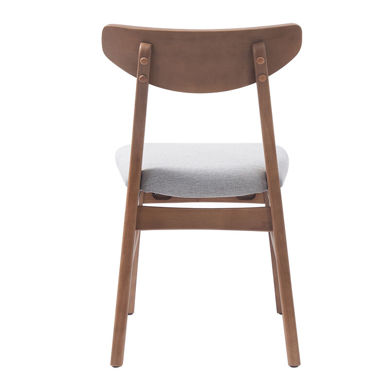 Whisen 2-Piece 19.8inch Upholstered Dining Chairs, Solid Rubber Wood Mid-Century Modern for Living Room Kitchen image number 7
