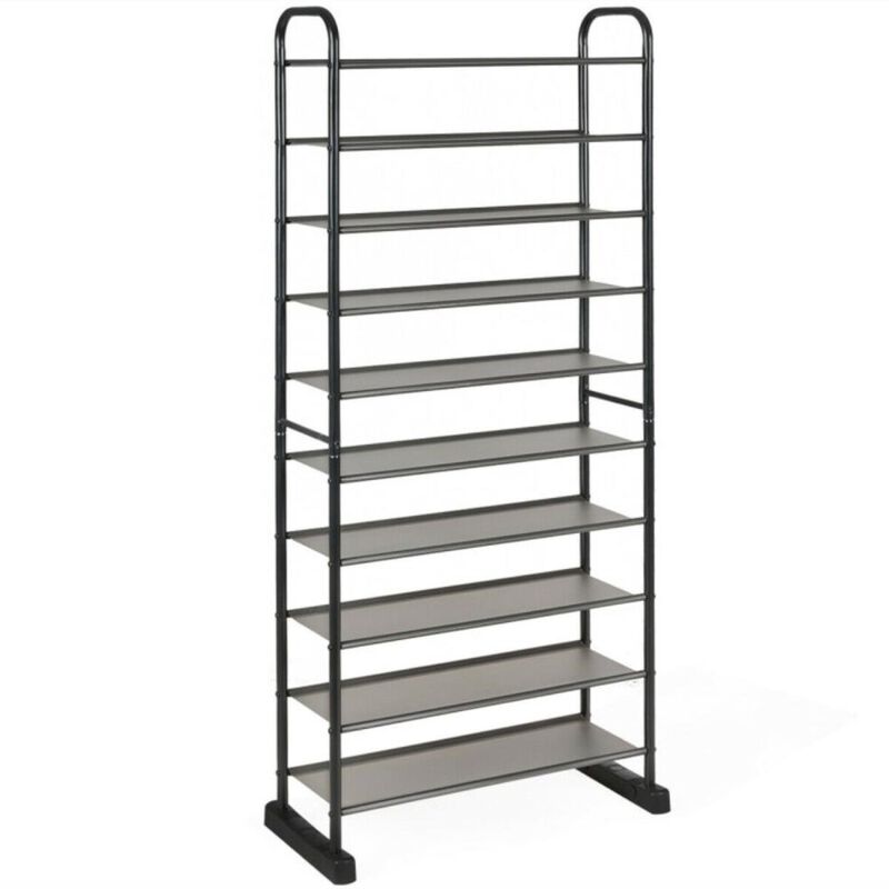 Hivvago 10-Tier Free-Standing Metal Frame Shoe Rack