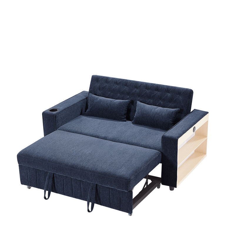 Merax Modern Sleeper Sofa Pull-out Sofa Bed with Adjustable Backrest for Living Room