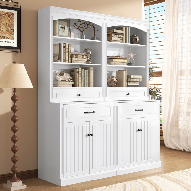 Merax Bathroom Storage Cabinet with Four Doors