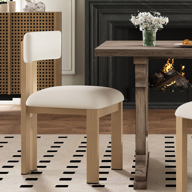 Merax 2 PCS Upholstered Armless Dining Chairs With Metal Legs