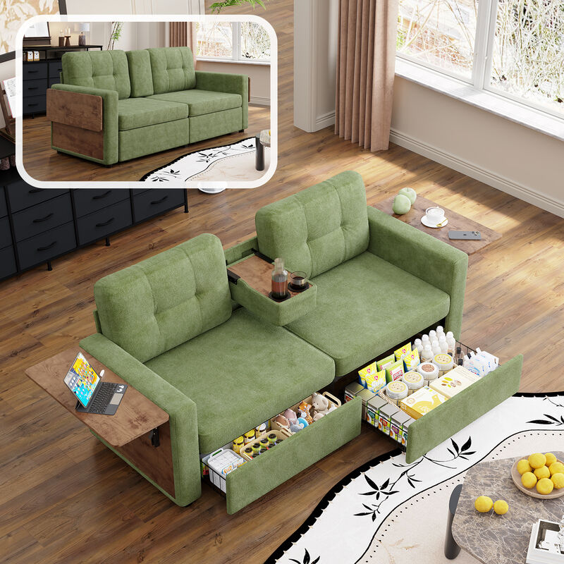 Pismeg  Pull-Out Storage Drawers Loveseat image number 2