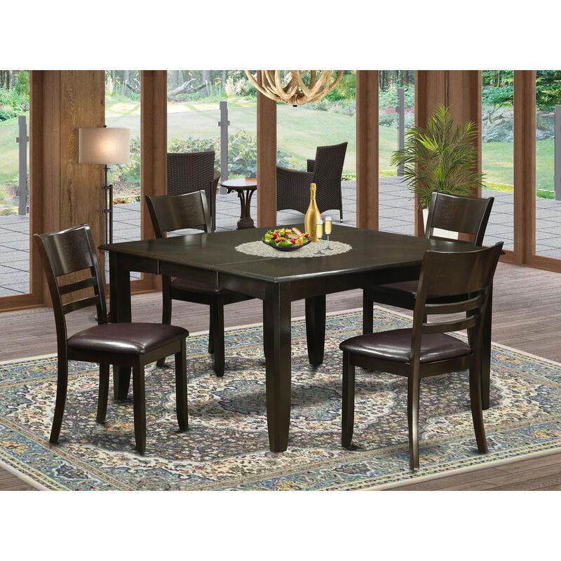 5 Pc Dining room set-Dinette Table with Leaf and 4 Dinette Chairs.