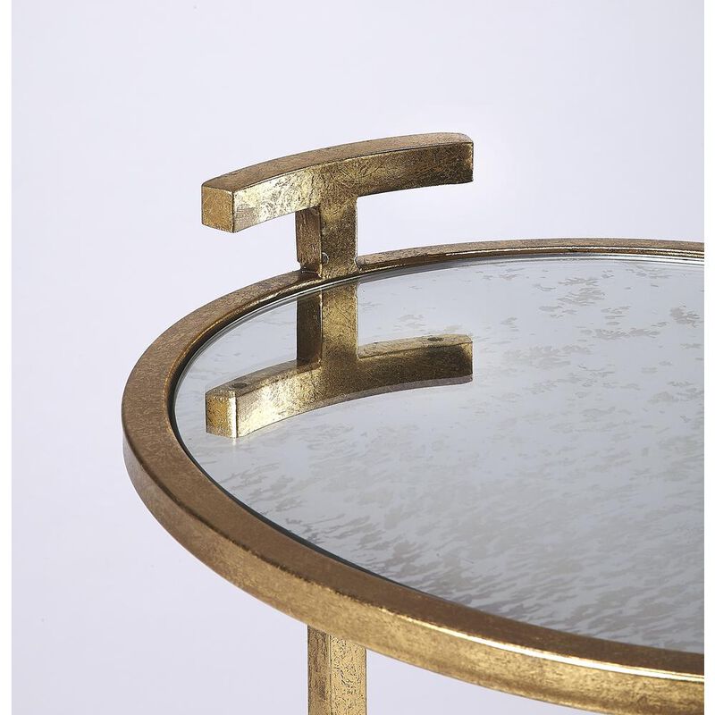 Butler Specialty Ciro Metal & Mirrored Side Table, Gold image number 2