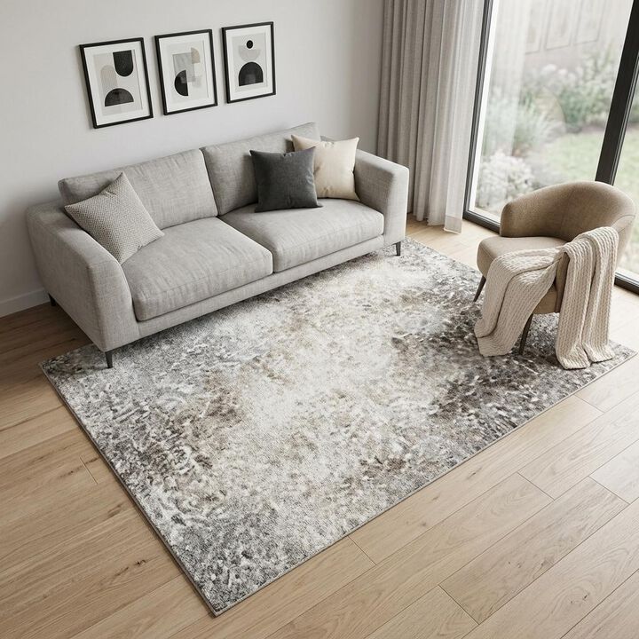 HomeRoots Geometric Non Skid Area Rug