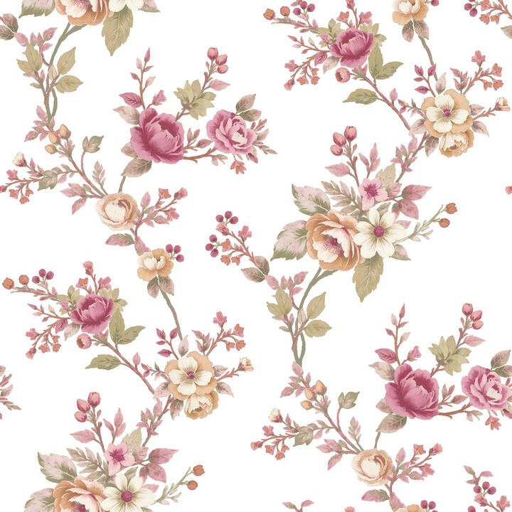 Blooming Garden Floral Red Wallpaper 8326