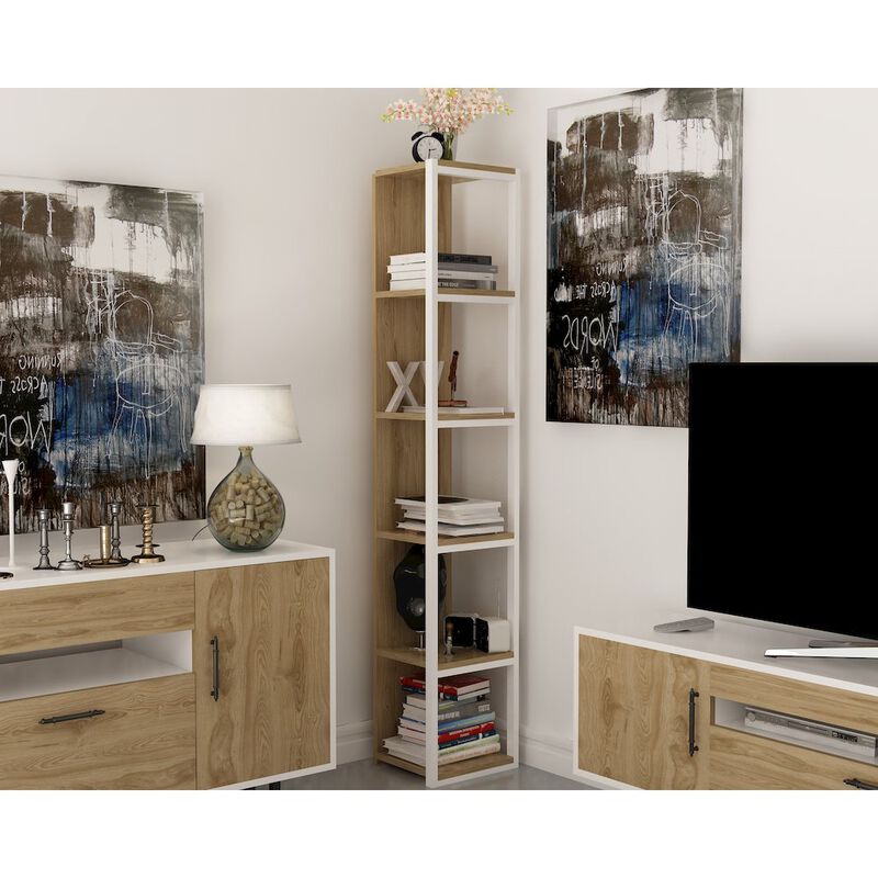 Decorotika Texas Bookcase  White&Oud Oak