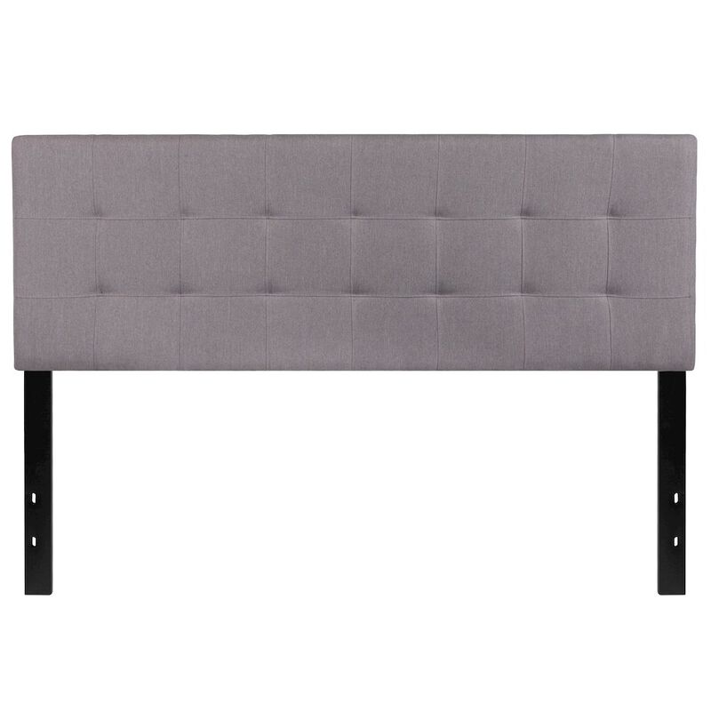 Flash Furniture Tufted Upholstered Queen Size Headboard in Light Gray Fabric image number 3