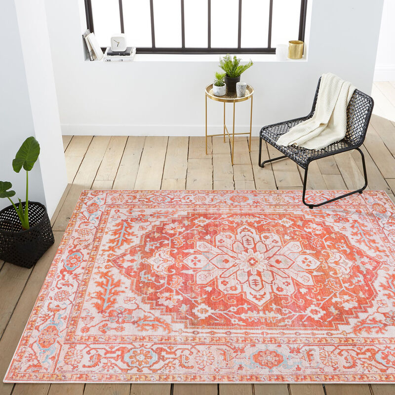 Asa Ornate Medallion Machine-Washable Area Rug