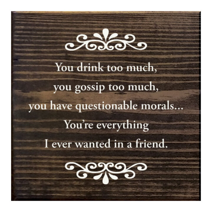 Decorative Best Friend Wooden Sign with Humorous Sentiment