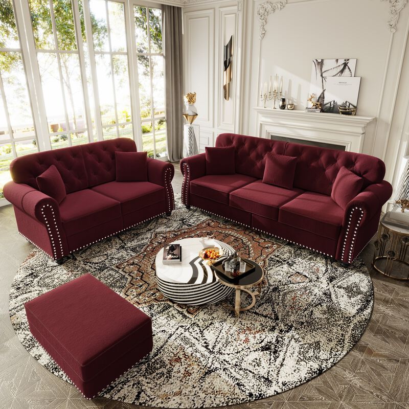 Takcaf Chesterfield Sofa Set image number 1