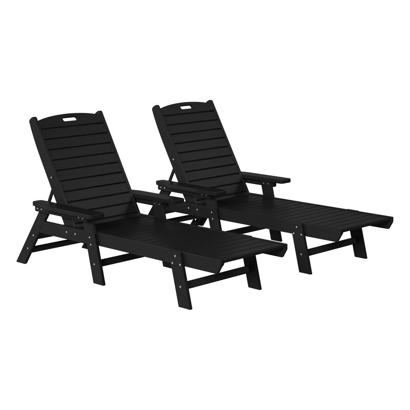 WestinTrends Poly Reclining Chaise Lounge (Set Of 2)