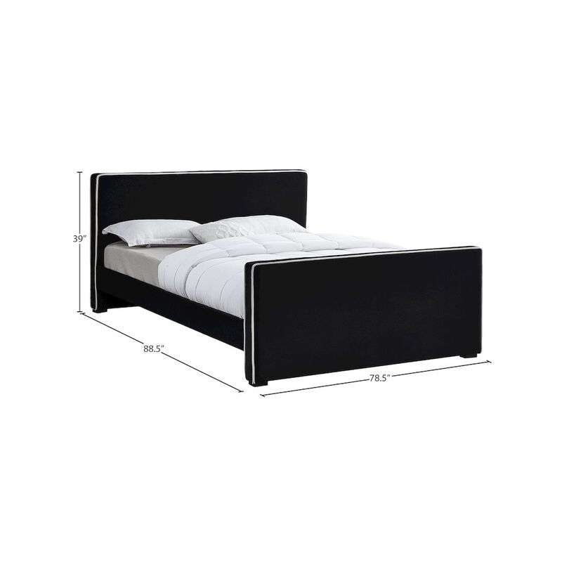 Meridian Furniture Dillard Black Velvet King Bed