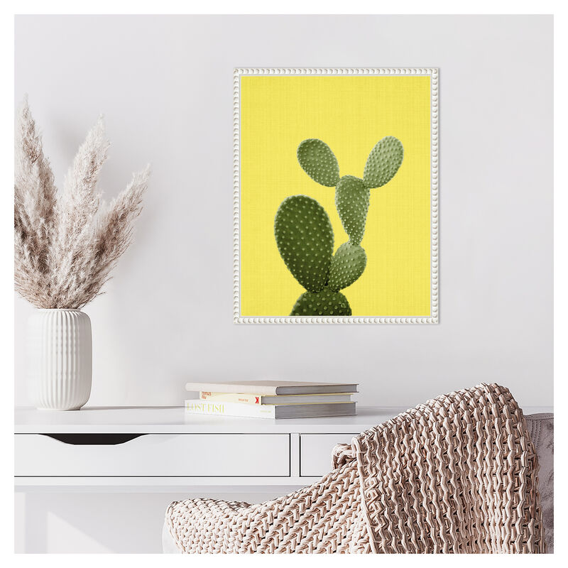 Yellow Cactus by Lola Peacock Framed Canvas Wall Art