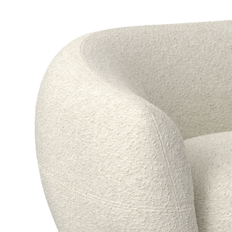 Sherri 69 inch Wide Contemporary Loveseat Sofa in Vanilla Cream Boucle Performance Fabric