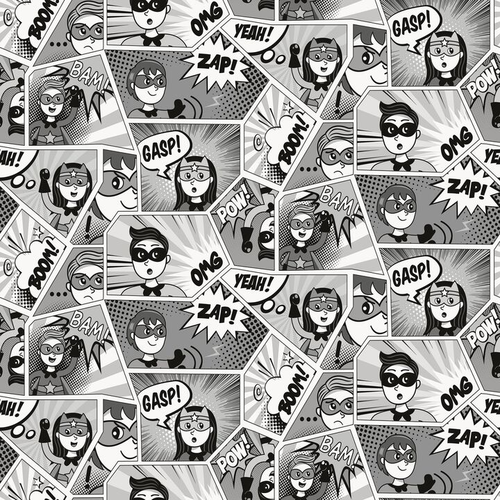 Kids and Teens Comics Grey Wallpaper G78556