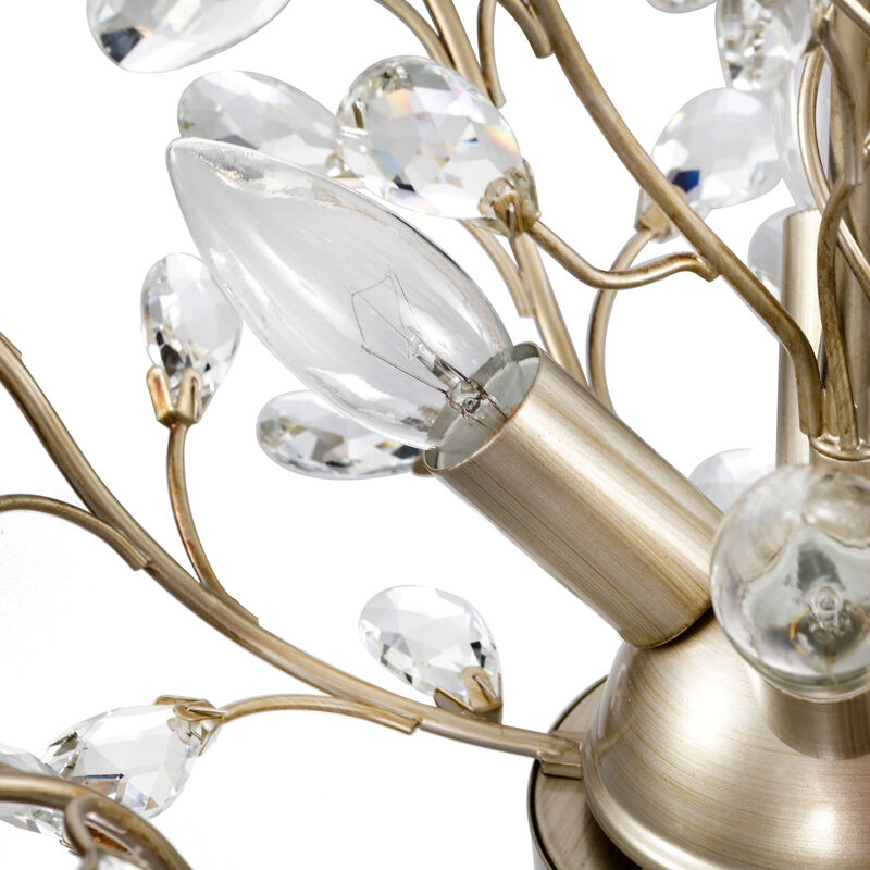 Heli 4-light Brushed Silver-ish Champagne Crystal Leaves Chandelier image number 8
