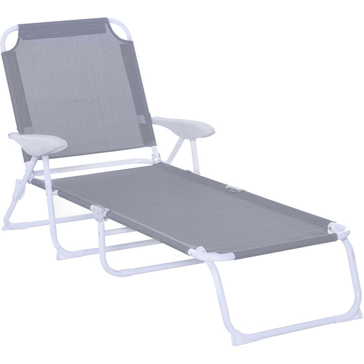 Outsunny Folding Chaise Lounge, Outdoor Sun Tanning Chair, 4-Position Reclining Back, Armrests, Metal Frame and Mesh Fabric for Beach, Yard, Patio, Black