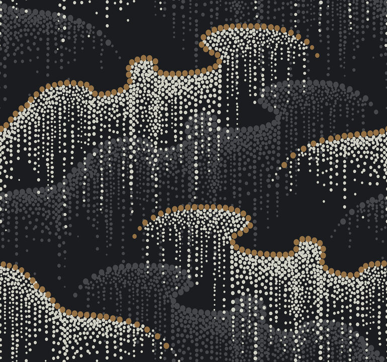 Moonlight Pearls Black Wallpaper