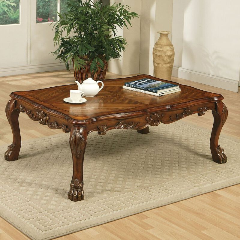 Plethoria Home Brown Traditional Coffee Table