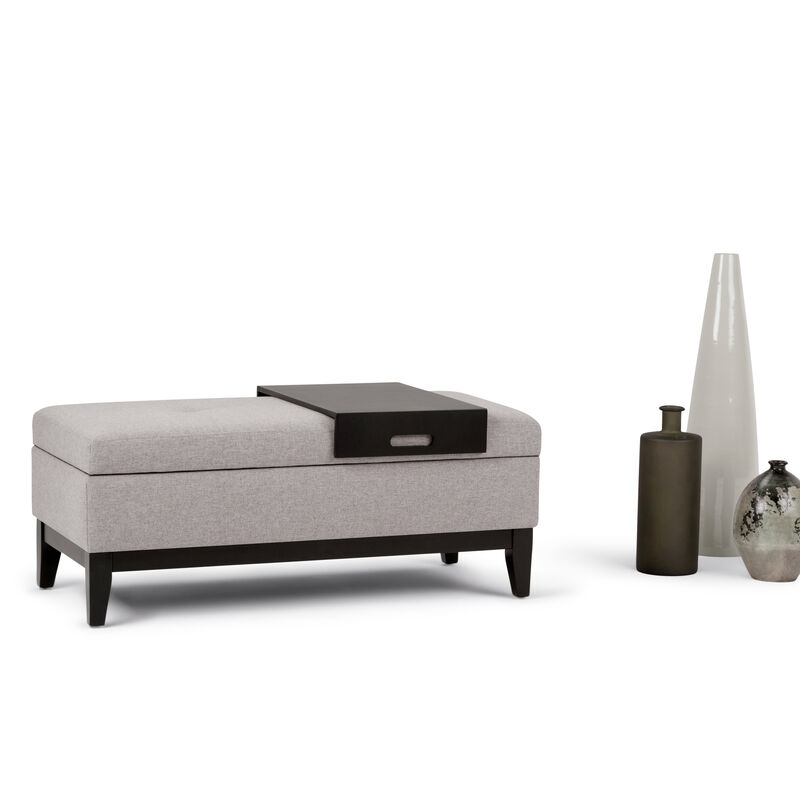 Simpli Home Oregon Storage Ottoman Bench with Tray image number 2