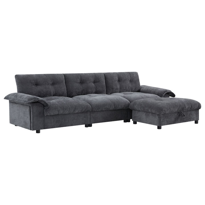 Merax Sectional Sofa, L-Shape with Multifunctional Armrest
