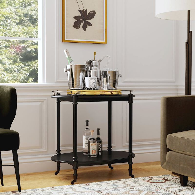 Butler Specialty Kathleen 2 Tier Bar Cart, Black image number 1
