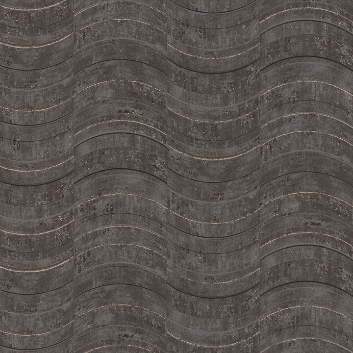 Hydra Dark Grey Geometric Wallpaper