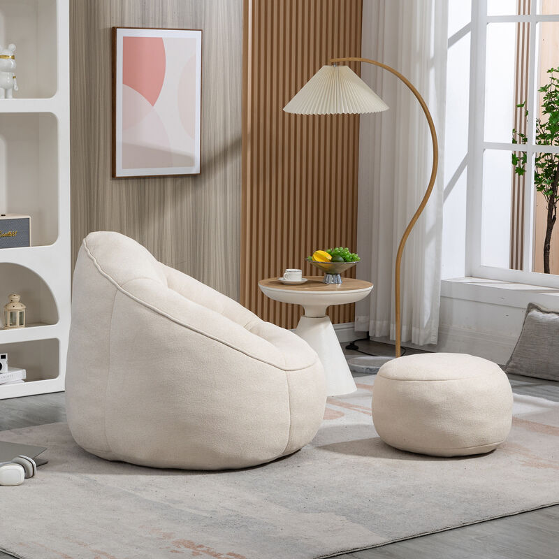 GOODSILO Super Soft High Pressure Foam Bean Bag Sofa Chair with Footrest for Ultimate Comfort and Relaxation in Any Room image number 7