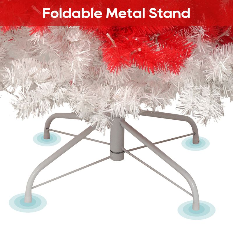 6ft Artificial Christmas Tree with 300 LED Lights and 900 Bendable Branches