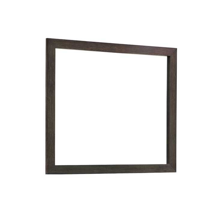 Mirror with Wooden Frame and Mounting Hardware, Dark Brown-Benzara