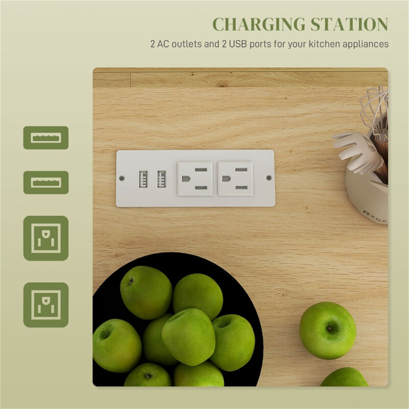 Kitchen Storage Cabinet & Kitchen Island Versatile Organizer for Food Prep & Storage