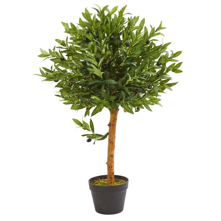 Nearly Natural 34-in Olive Topiary Tree UV Resistant (Indoor/Outdoor)