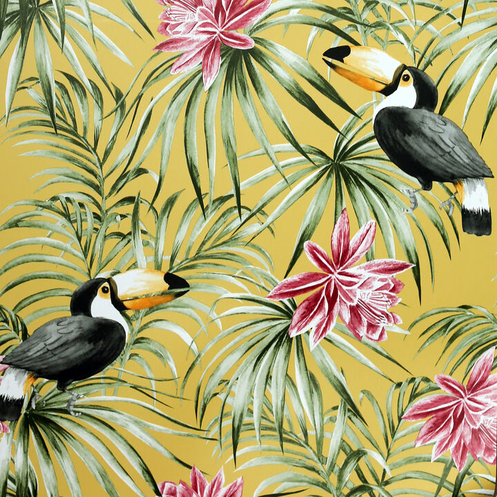 Emmeline Yellow Toucan Wallpaper