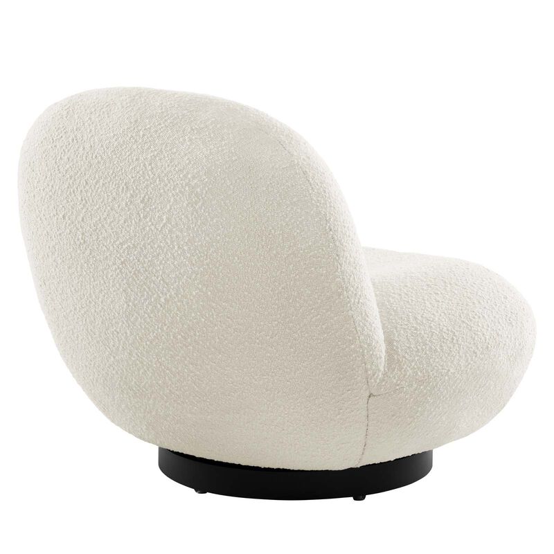 Kindred Boucle Upholstered Upholstered Fabric Swivel Chair White EEI-5486-BLK-IVO image number 5