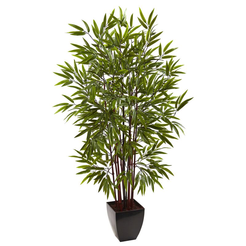 Hivvago 5 Feet Bamboo Silk Tree w/Planter