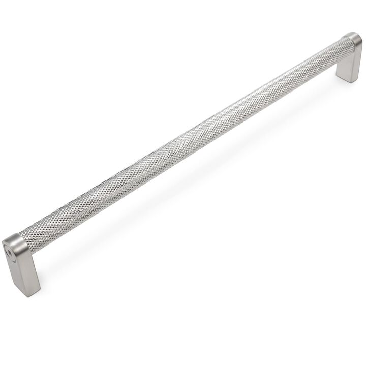 BUKOBYHE 6 Pack 12-5/8 Inch (320mm) Brushed Satin Nickel Kitchen Cabinet Handles Knurled Cabinet Pulls Drawer Pulls Kitchen Hard