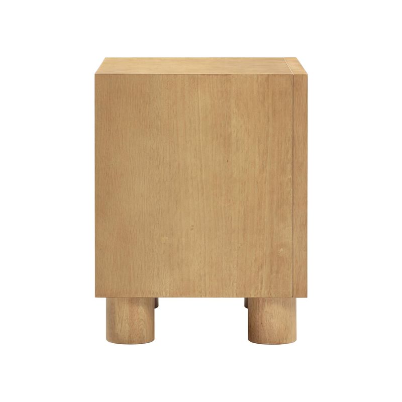 Miles Natural Rubberwood Nightstand image number 7