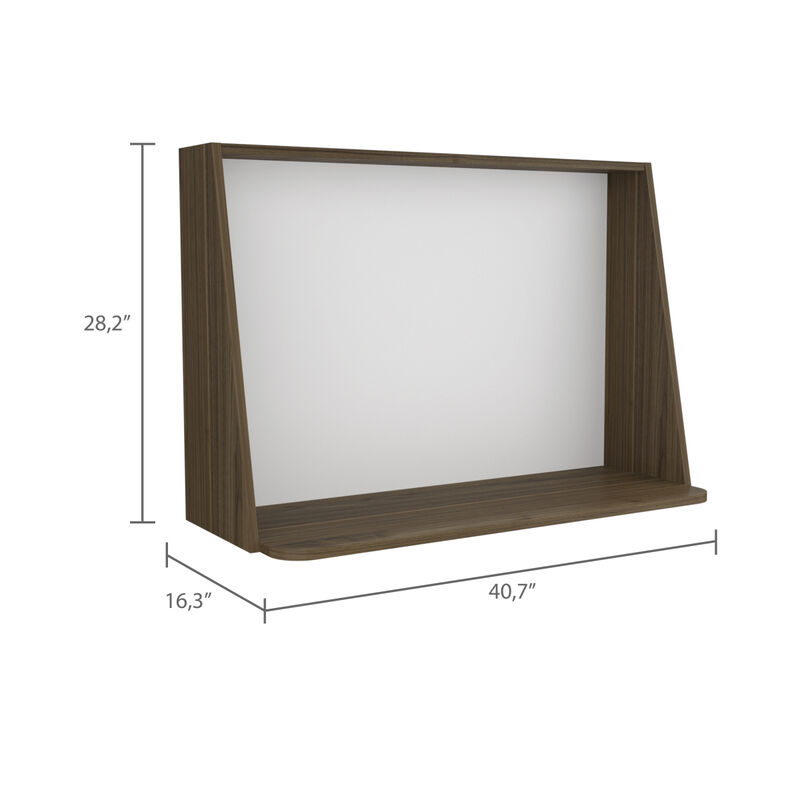 Streamdale Zambia Wall Desk, Single Shelf - Mahogany White