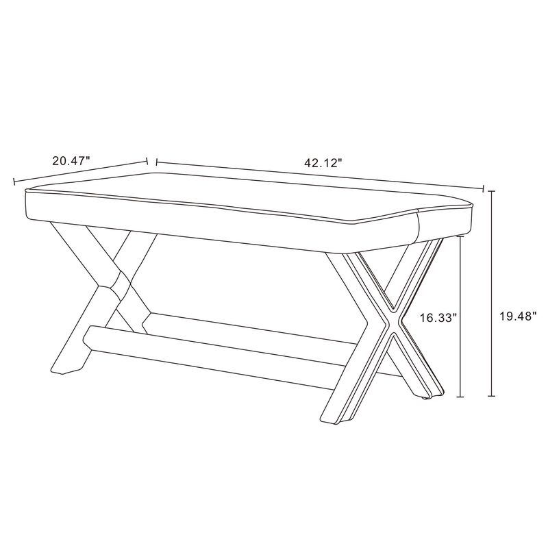 Abigail Blue Double Bench