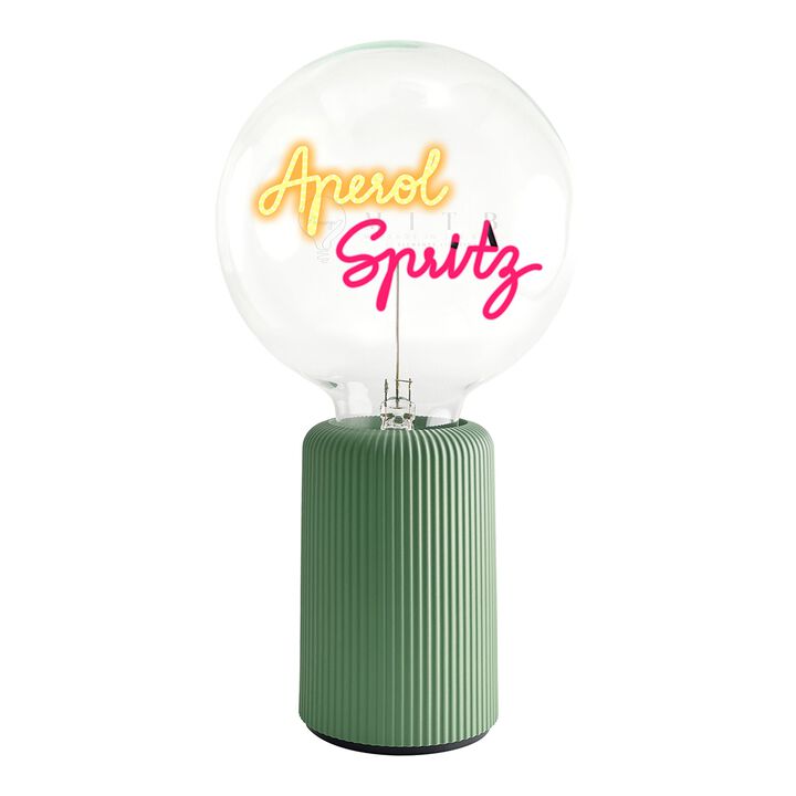 Bulb APEROL SPRITZ Amber/ Red with Base Table Lamp PORTABLE Pop