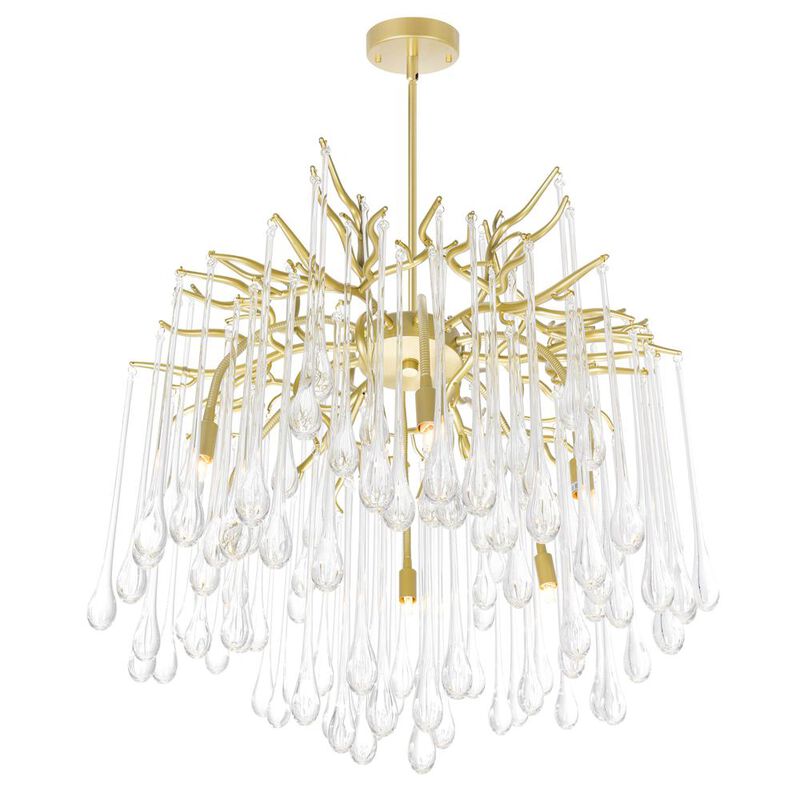 CWI Lighting Anita 6 Light Chandelier With Gold Leaf Finish
