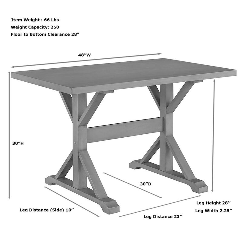Carolina Living Florence Trestle Table and 4 Romero Parson Upholstered Chairs