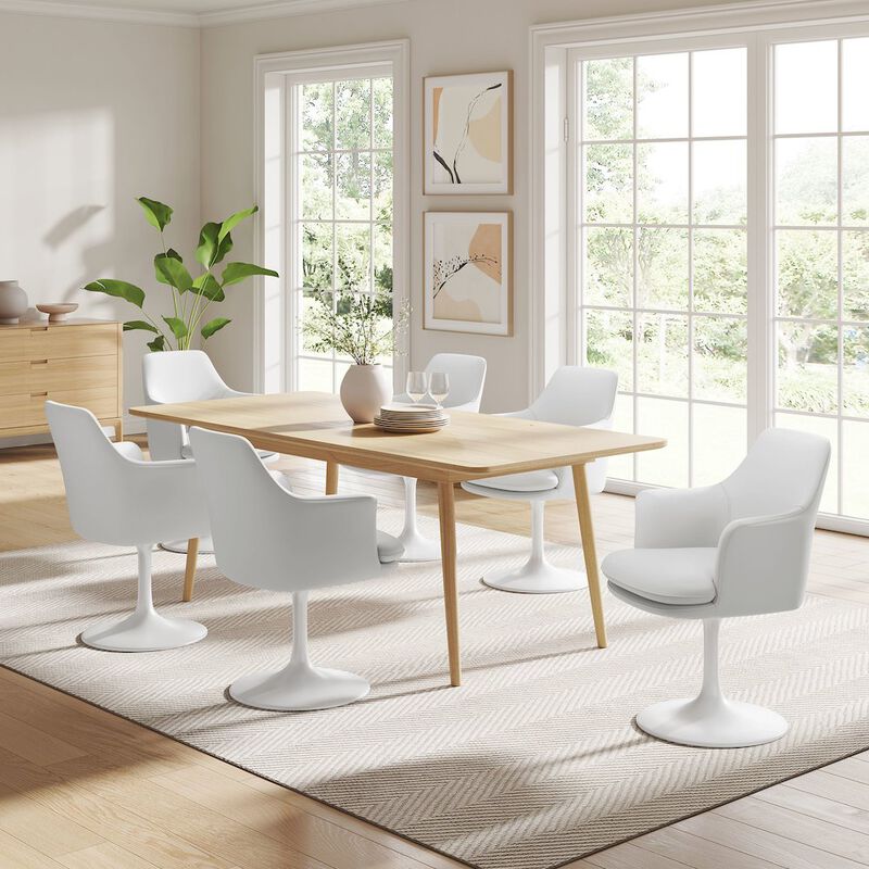 Lippa Swivel Dining Vegan Leather Armchair image number 8