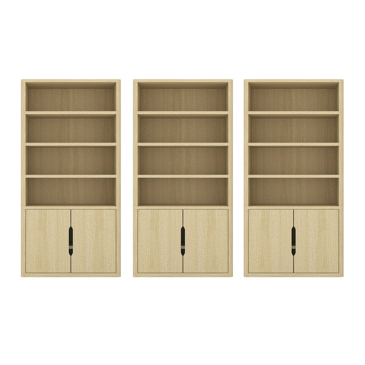 Rivington Neutral Bookcase Cabinet (Set of 3)