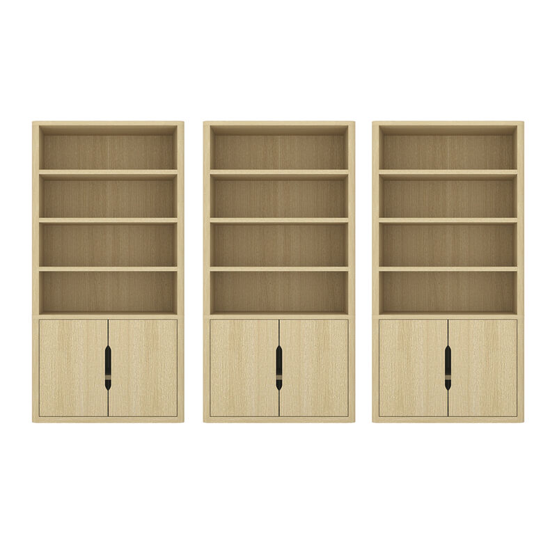 Rivington Neutral Bookcase Cabinet (Set of 3)